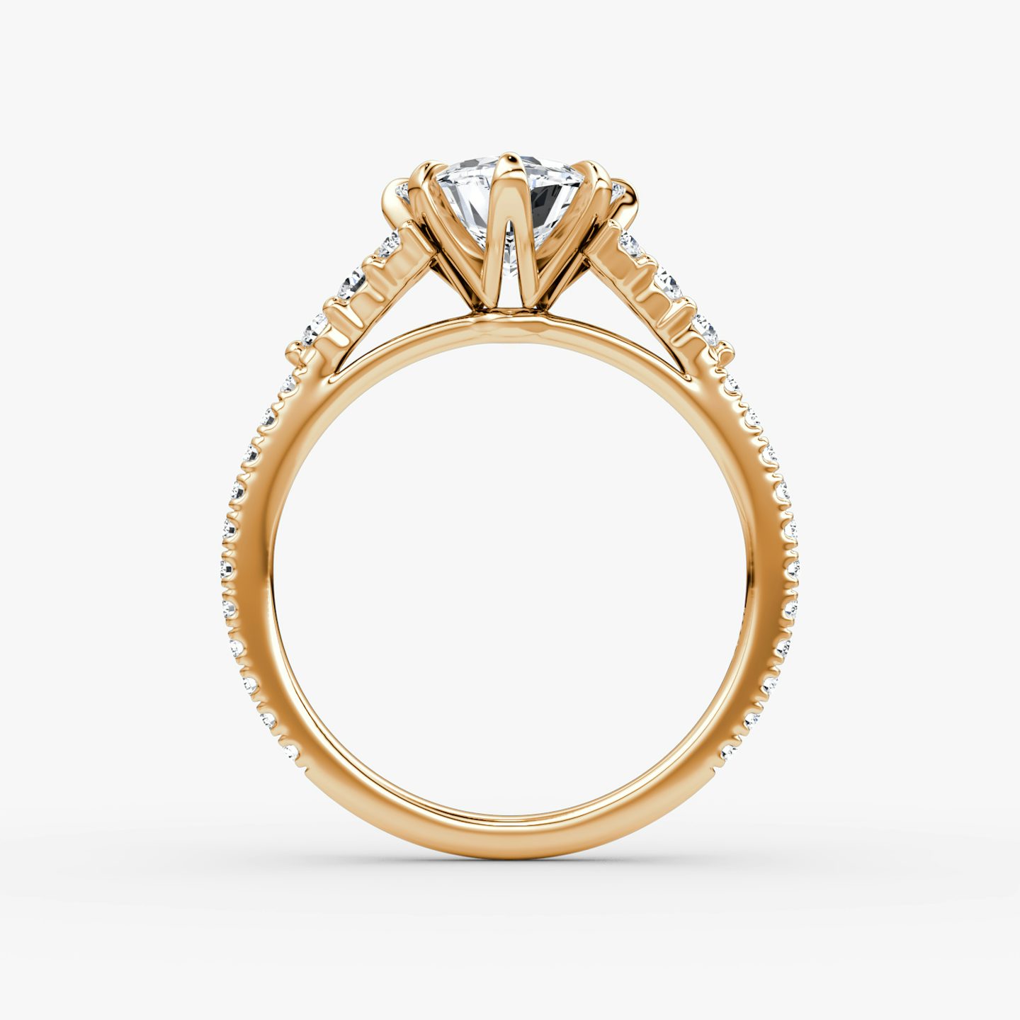 The Round Cluster Heirloom | Trillion | 14k | Rose Gold | bandAccent: Pavé | diamondOrientation: vertical | caratWeight: other