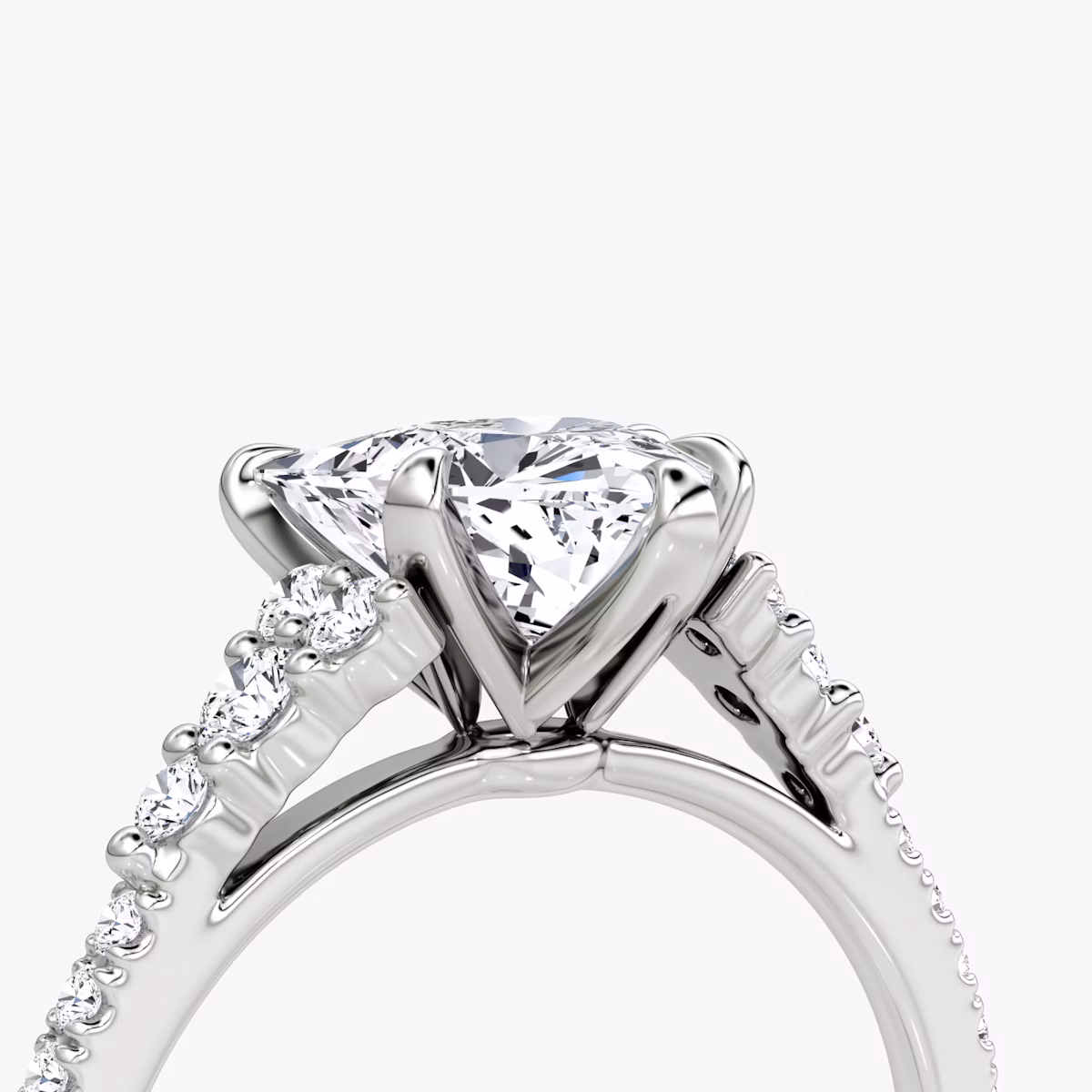 The Round Cluster Heirloom | Trillion | Platinum | bandAccent: Pavé | diamondOrientation: vertical | caratWeight: other