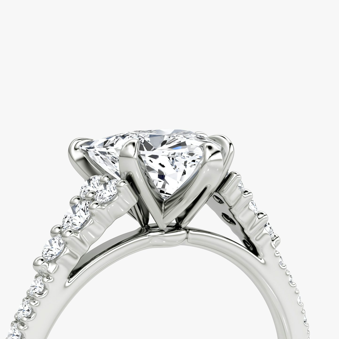 The Round Cluster Heirloom | Trillion | Platinum | bandAccent: Pavé | diamondOrientation: vertical | caratWeight: other