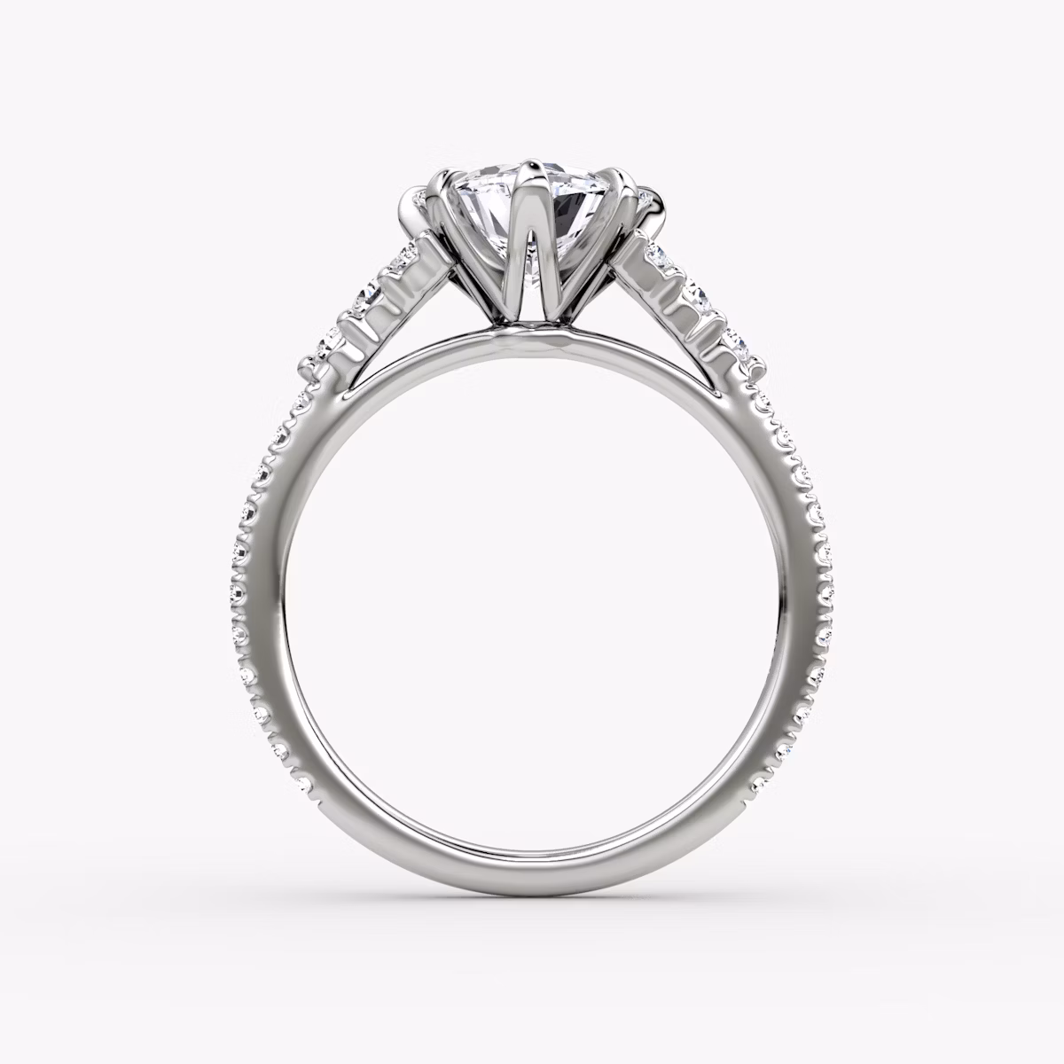 The Round Cluster Heirloom | Trillion | Platinum | bandAccent: Pavé | diamondOrientation: vertical | caratWeight: other