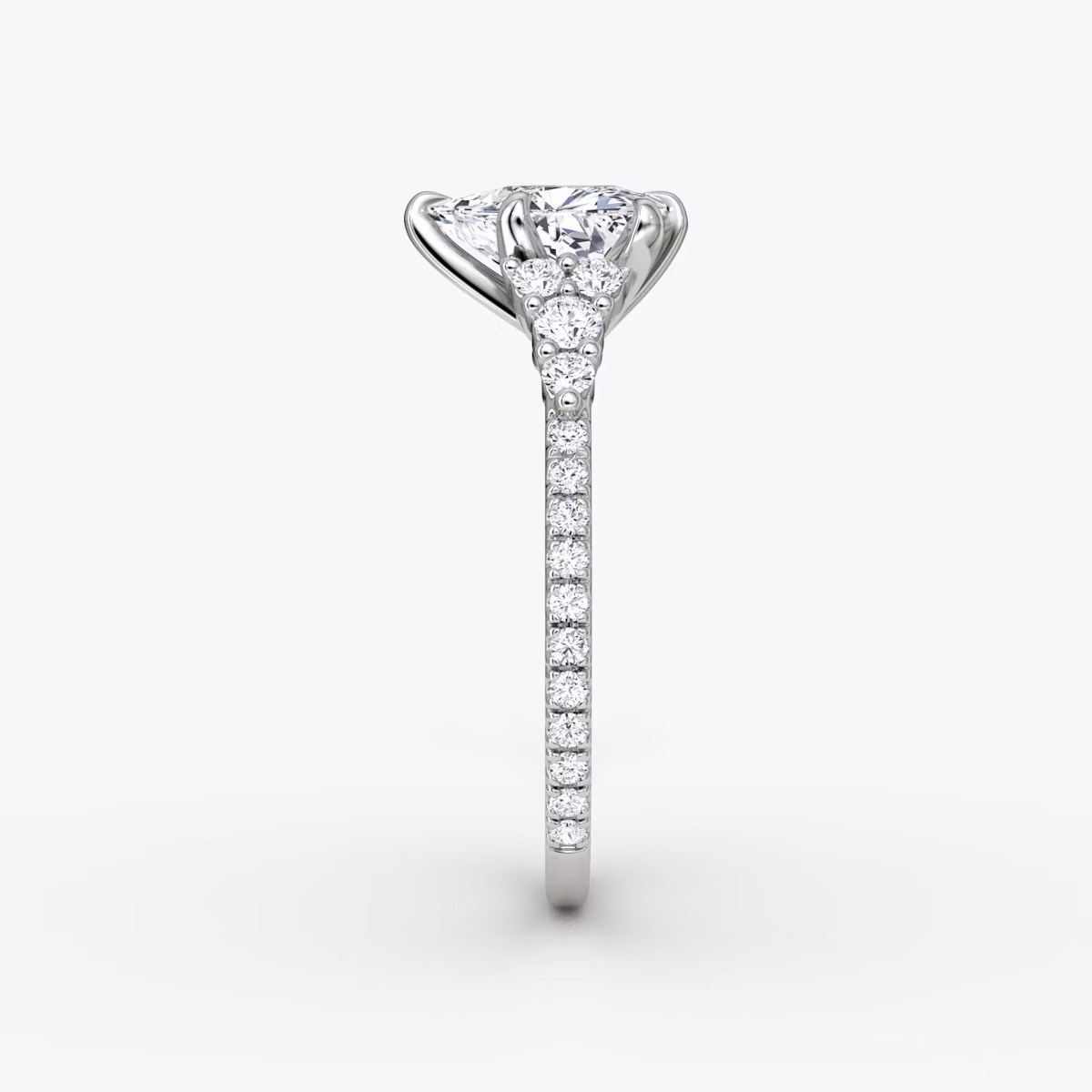 The Round Cluster Heirloom | Trillion | Platinum | bandAccent: Pavé | diamondOrientation: vertical | caratWeight: other