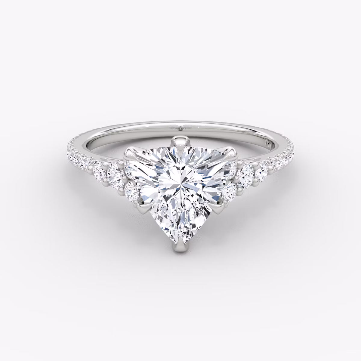 The Round Cluster Heirloom | Trillion | Platinum | bandAccent: Pavé | diamondOrientation: vertical | caratWeight: other