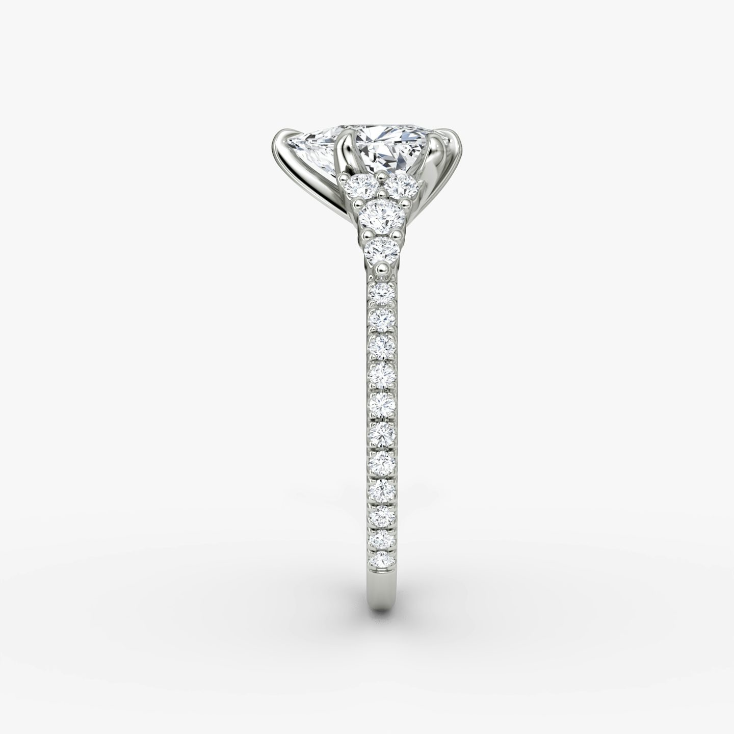 The Round Cluster Heirloom | Trillion | 18k | White Gold | bandAccent: Pavé | diamondOrientation: vertical | caratWeight: other