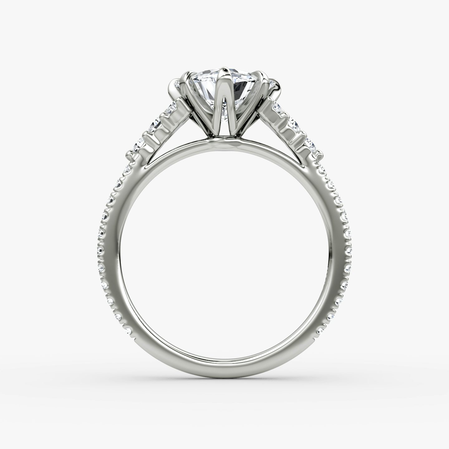 The Round Cluster Heirloom | Trillion | 18k | White Gold | bandAccent: Pavé | diamondOrientation: vertical | caratWeight: other