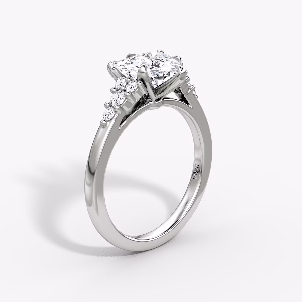 The Round Cluster Heirloom | Trillion | 18k | White Gold | bandAccent: Plain | diamondOrientation: vertical | caratWeight: other