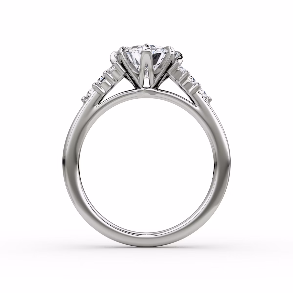 The Round Cluster Heirloom | Trillion | 18k | White Gold | bandAccent: Plain | diamondOrientation: vertical | caratWeight: other