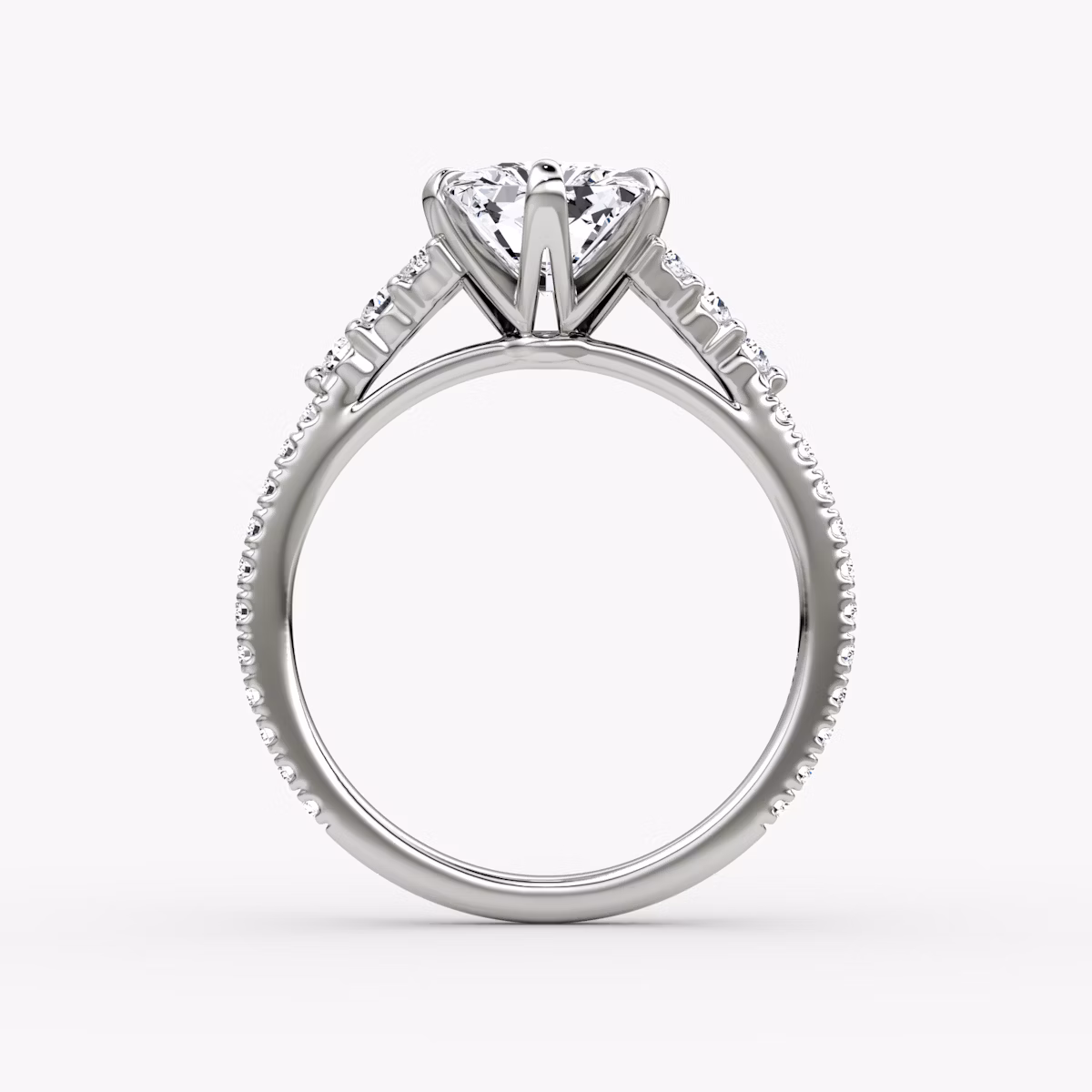 The Round Cluster Heirloom | Radiant | Platinum | bandAccent: Pavé | diamondOrientation: vertical | caratWeight: other