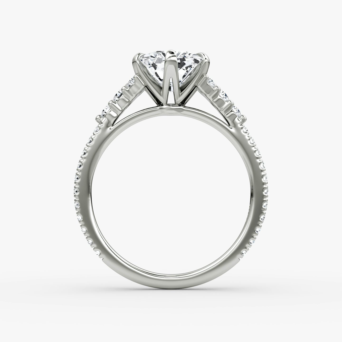 The Round Cluster Heirloom | Radiant | 18k | White Gold | bandAccent: Pavé | diamondOrientation: vertical | caratWeight: other
