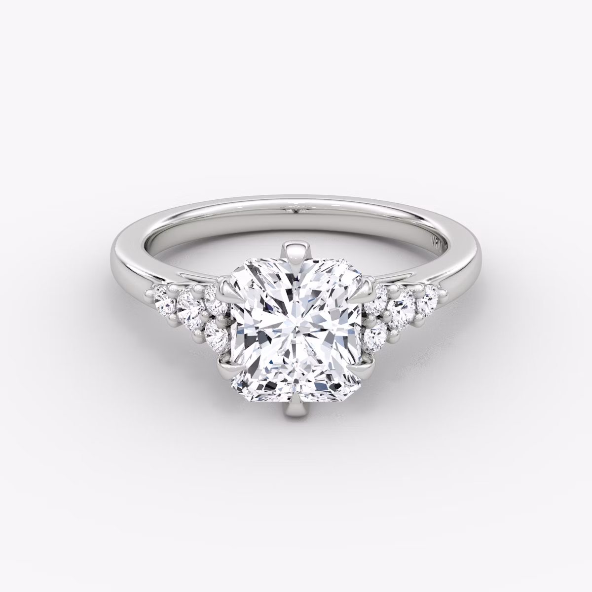 The Round Cluster Heirloom | Radiant | 18k | White Gold | bandAccent: Plain | diamondOrientation: vertical | caratWeight: other