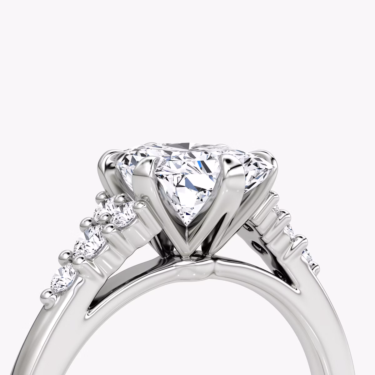 The Round Cluster Heirloom | Radiant | Platinum | bandAccent: Plain | diamondOrientation: vertical | caratWeight: other