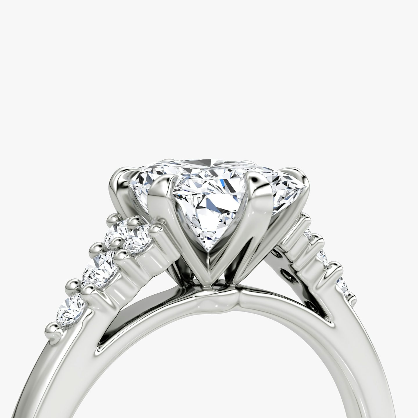 The Round Cluster Heirloom | Radiant | Platinum | bandAccent: Plain | diamondOrientation: vertical | caratWeight: other