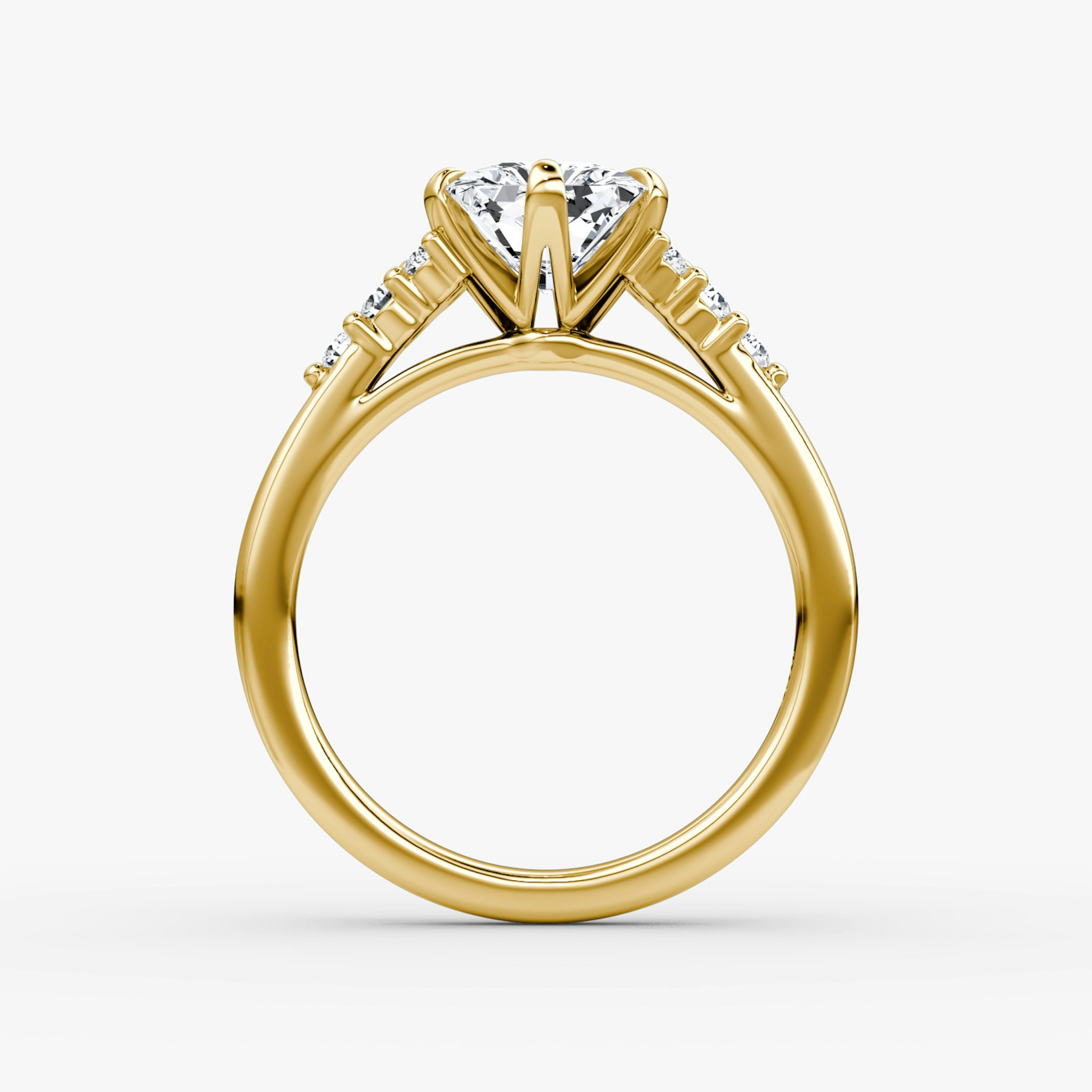 The Round Cluster Heirloom | Radiant | 18k | Yellow Gold | bandAccent: Plain | diamondOrientation: vertical | caratWeight: other
