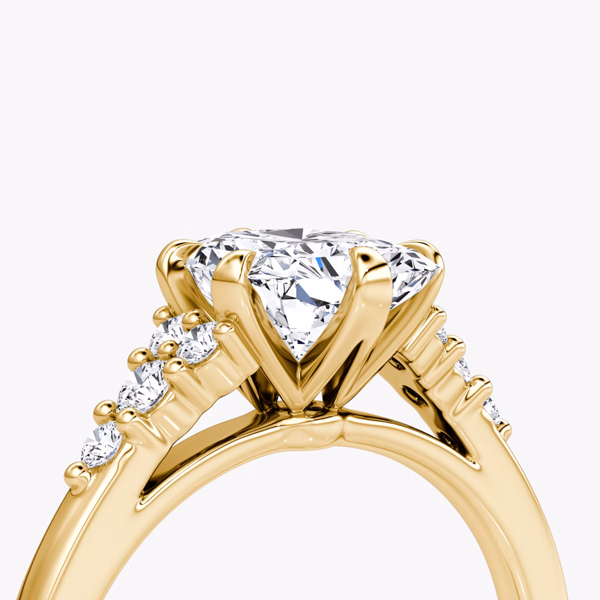 The Round Cluster Heirloom | Radiant | 18k | Yellow Gold | bandAccent: Plain | diamondOrientation: vertical | caratWeight: other