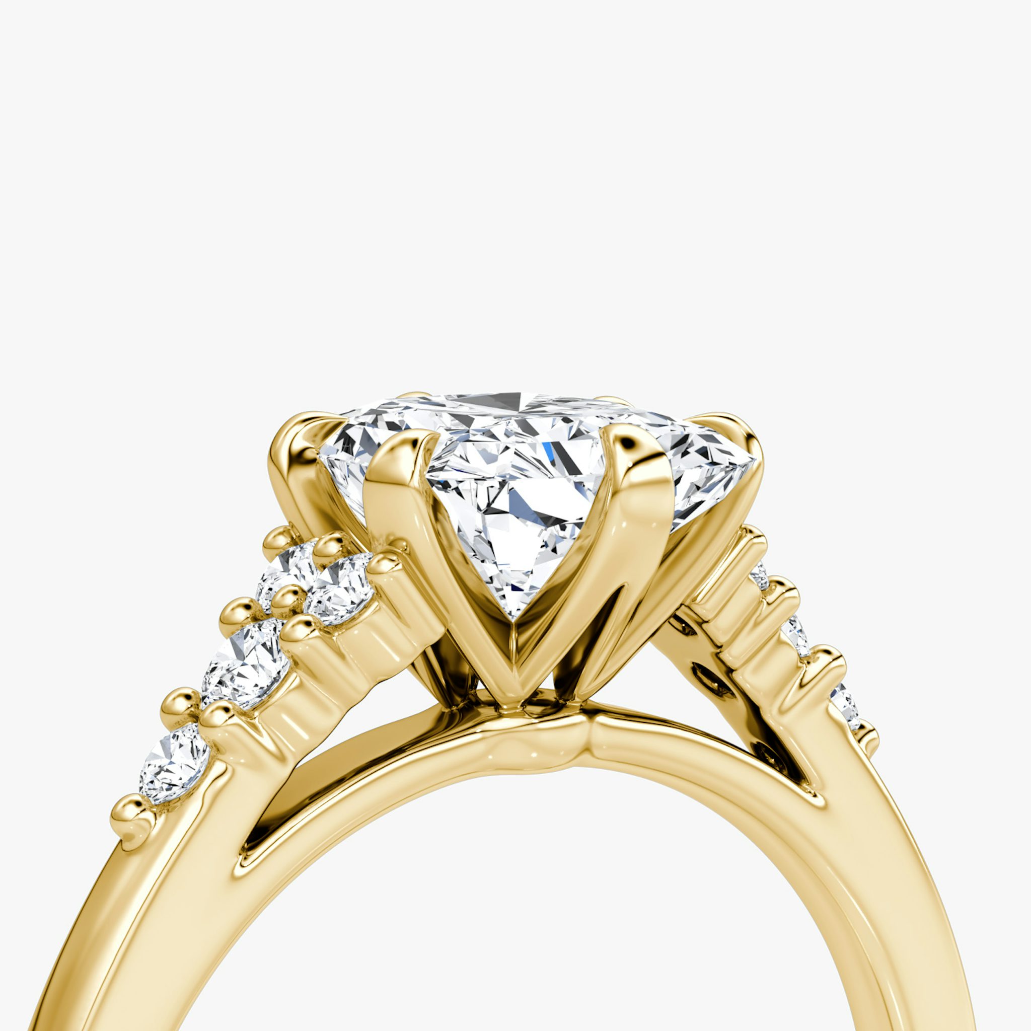 The Round Cluster Heirloom | Radiant | 18k | Yellow Gold | bandAccent: Plain | diamondOrientation: vertical | caratWeight: other