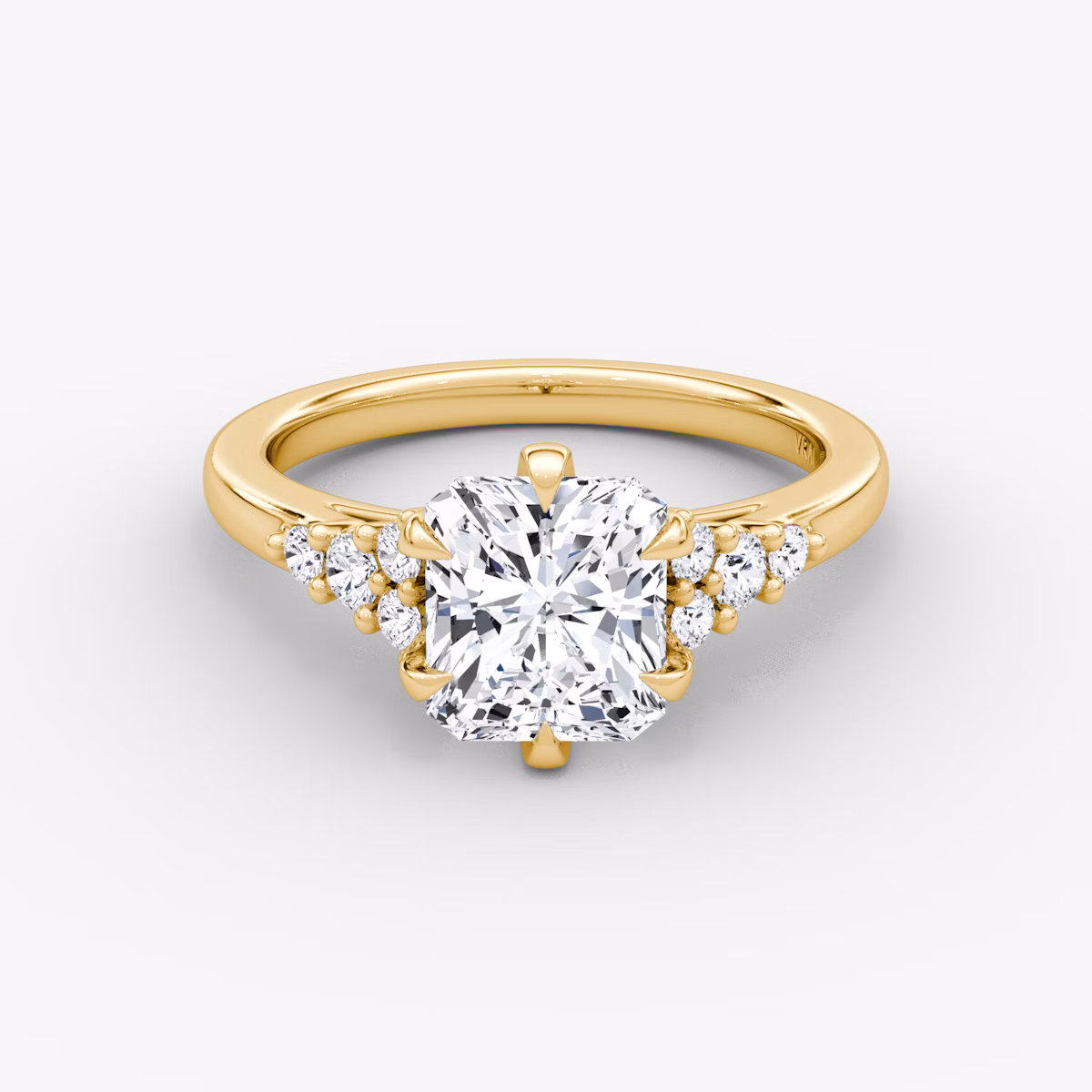 The Round Cluster Heirloom | Radiant | 18k | Yellow Gold | bandAccent: Plain | diamondOrientation: vertical | caratWeight: other