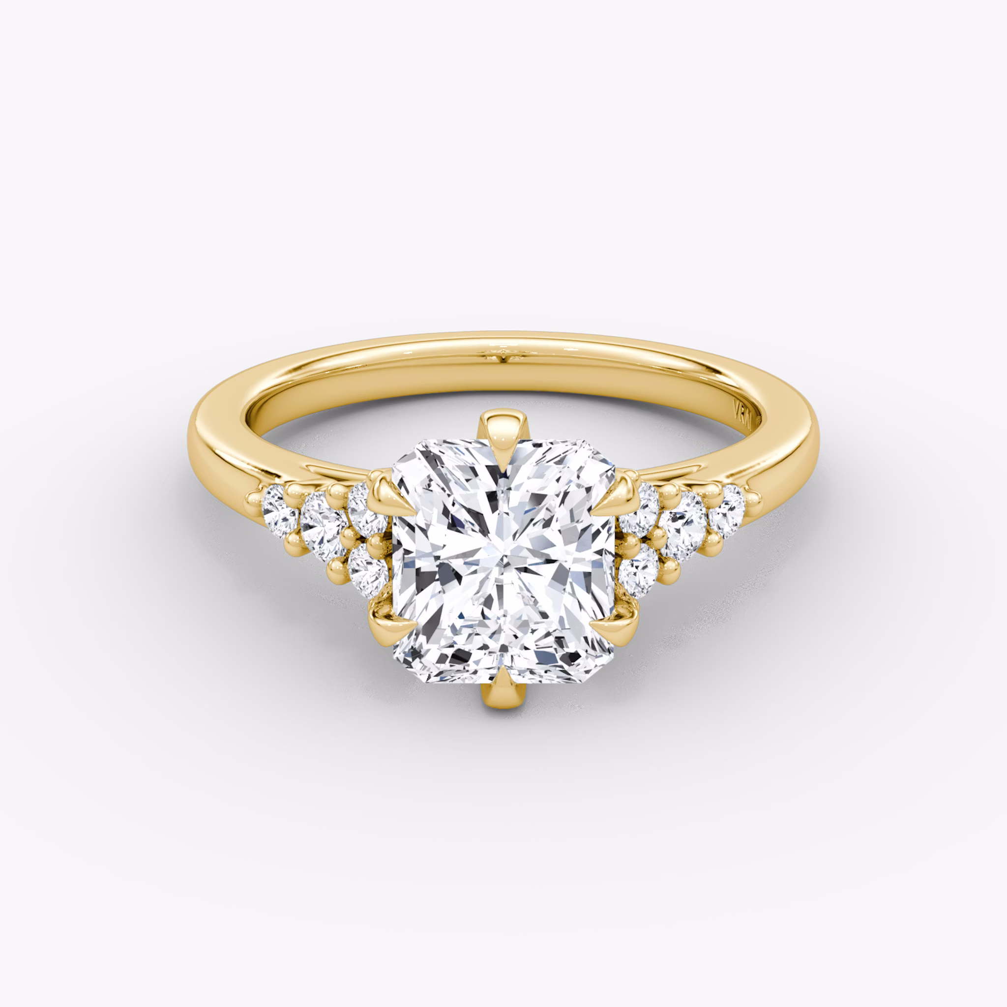 The Round Cluster Heirloom | Radiant | 18k | Yellow Gold | bandAccent: Plain | diamondOrientation: vertical | caratWeight: other