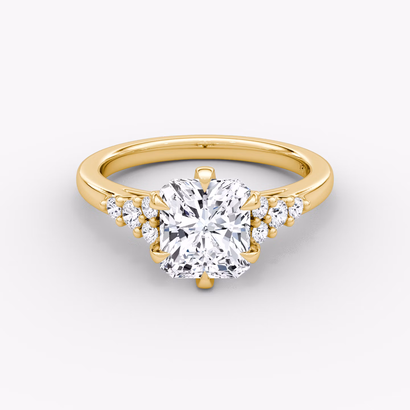 The Round Cluster Heirloom | Radiant | 18k | Yellow Gold | bandAccent: Plain | diamondOrientation: vertical | caratWeight: other