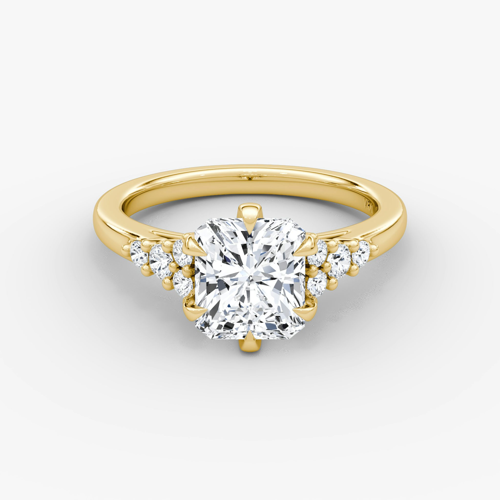The Round Cluster Heirloom | Radiant | 18k | Yellow Gold | bandAccent: Plain | diamondOrientation: vertical | caratWeight: other
