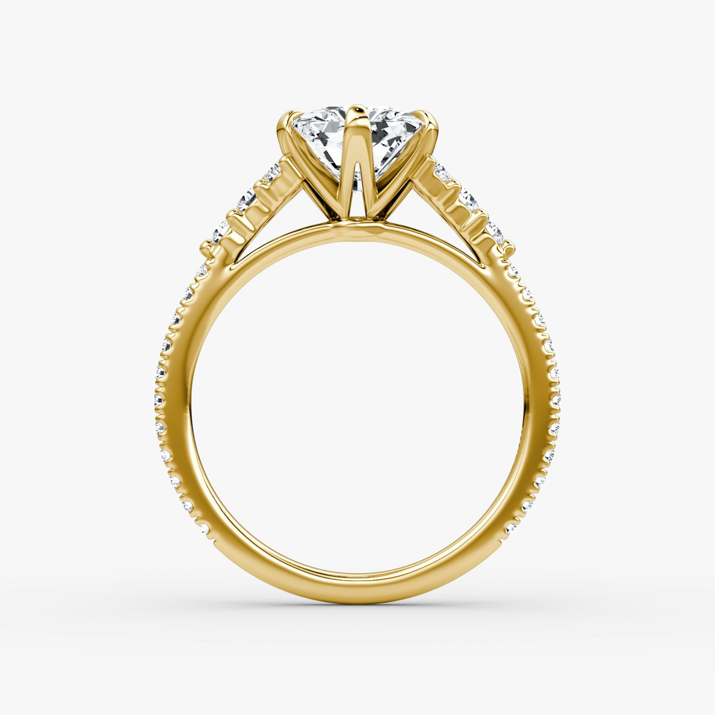 The Round Cluster Heirloom | Radiant | 18k | Yellow Gold | bandAccent: Pavé | diamondOrientation: vertical | caratWeight: other