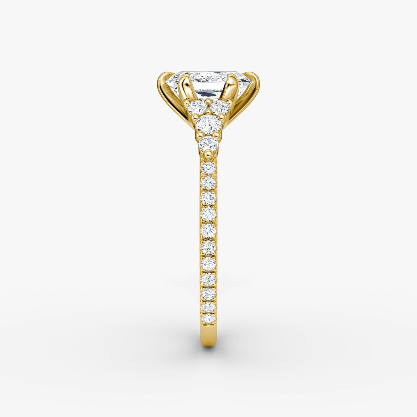 The Round Cluster Heirloom | Radiant | 18k | Yellow Gold | bandAccent: Pavé | diamondOrientation: vertical | caratWeight: other