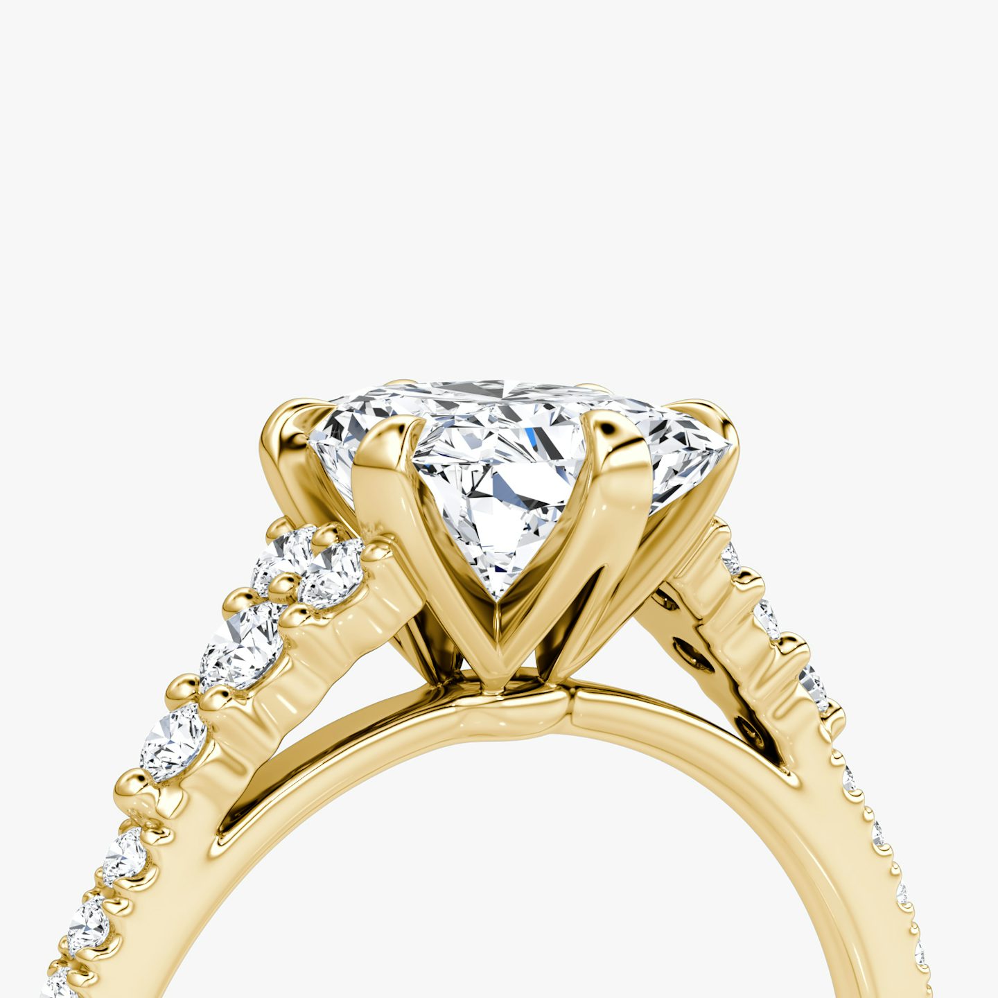 The Round Cluster Heirloom | Radiant | 18k | Yellow Gold | bandAccent: Pavé | diamondOrientation: vertical | caratWeight: other