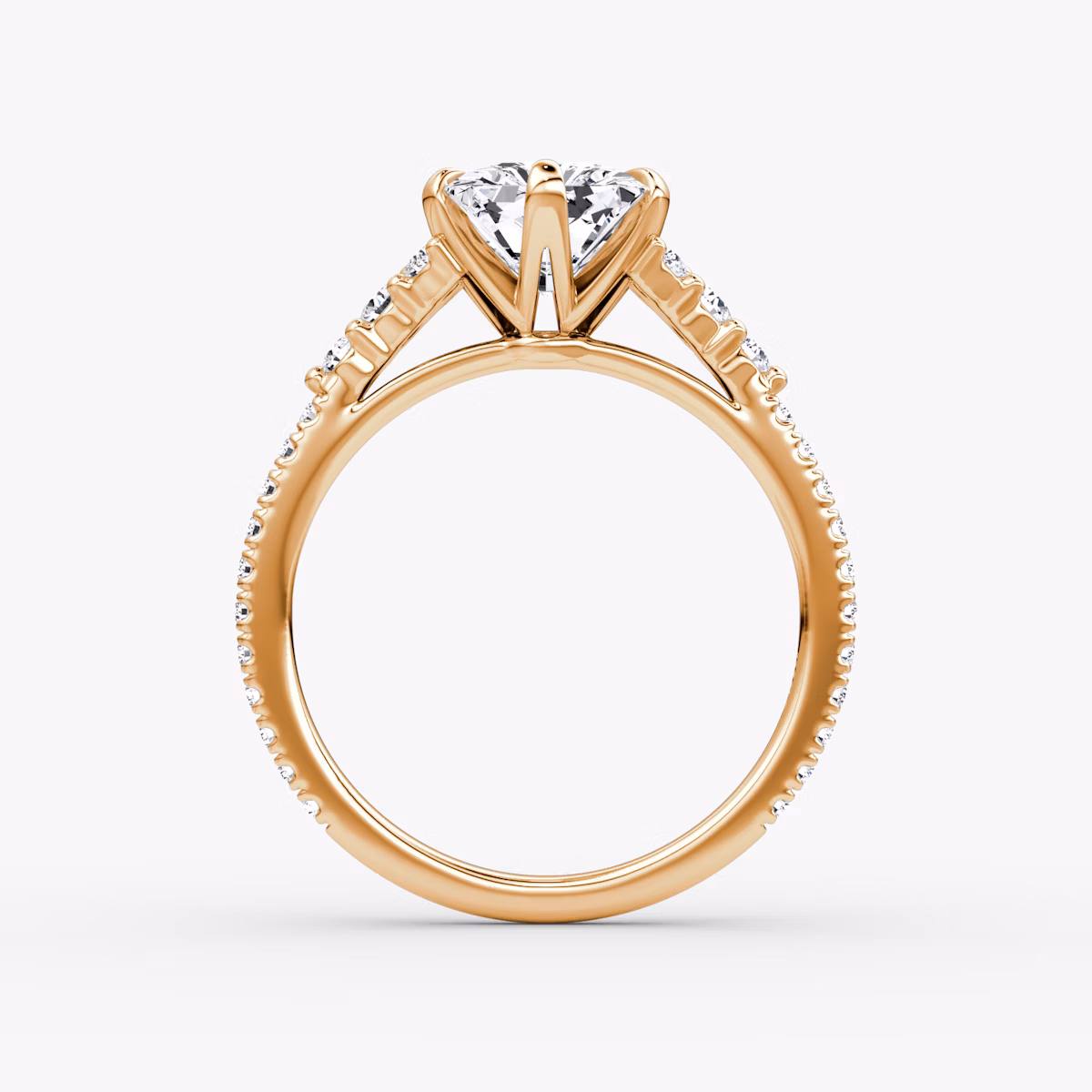 The Round Cluster Heirloom | Radiant | 14k | Rose Gold | bandAccent: Pavé | diamondOrientation: vertical | caratWeight: other