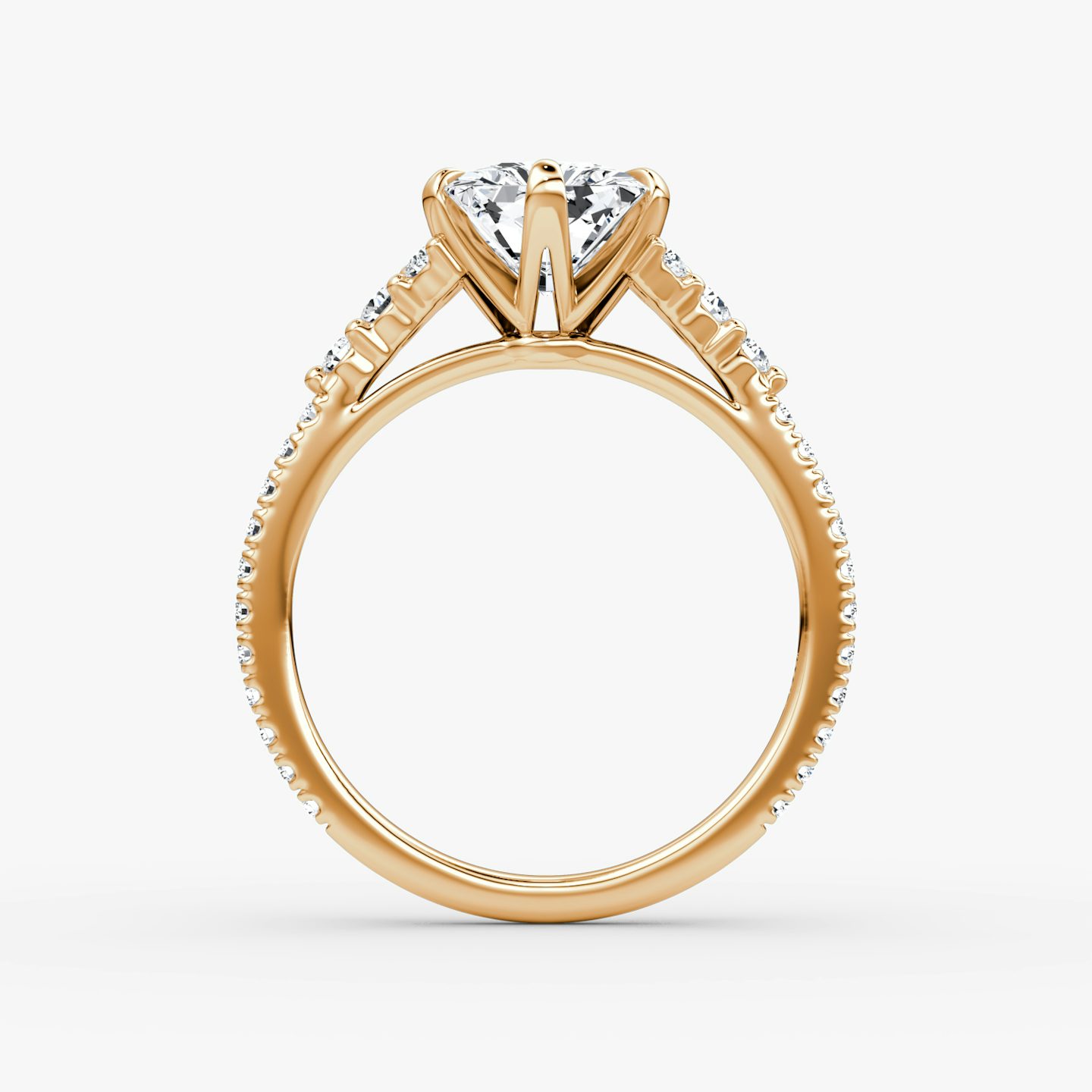 The Round Cluster Heirloom | Radiant | 14k | Rose Gold | bandAccent: Pavé | diamondOrientation: vertical | caratWeight: other