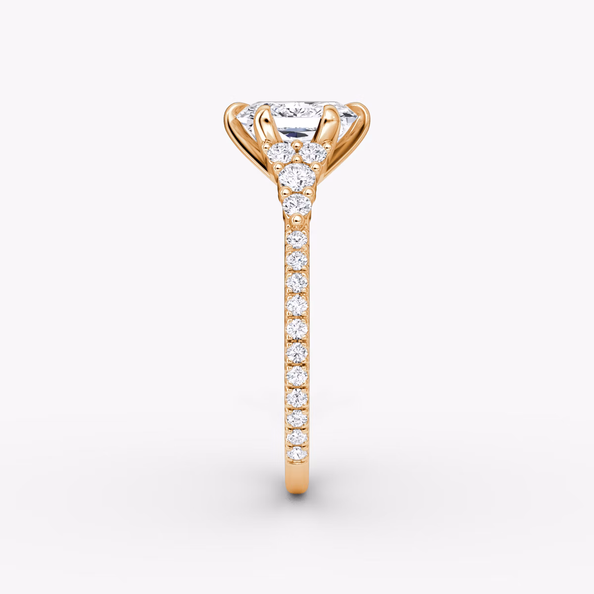 The Round Cluster Heirloom | Radiant | 14k | Rose Gold | bandAccent: Pavé | diamondOrientation: vertical | caratWeight: other