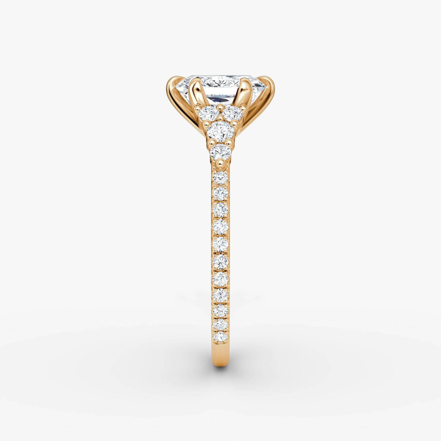 The Round Cluster Heirloom | Radiant | 14k | Rose Gold | bandAccent: Pavé | diamondOrientation: vertical | caratWeight: other