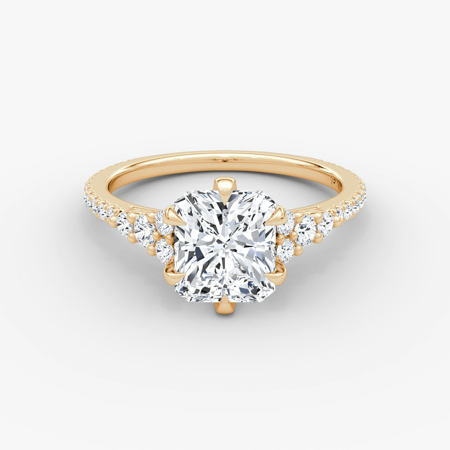 The Round Cluster Heirloom | Radiant | 14k | Rose Gold | bandAccent: Pavé | diamondOrientation: vertical | caratWeight: other