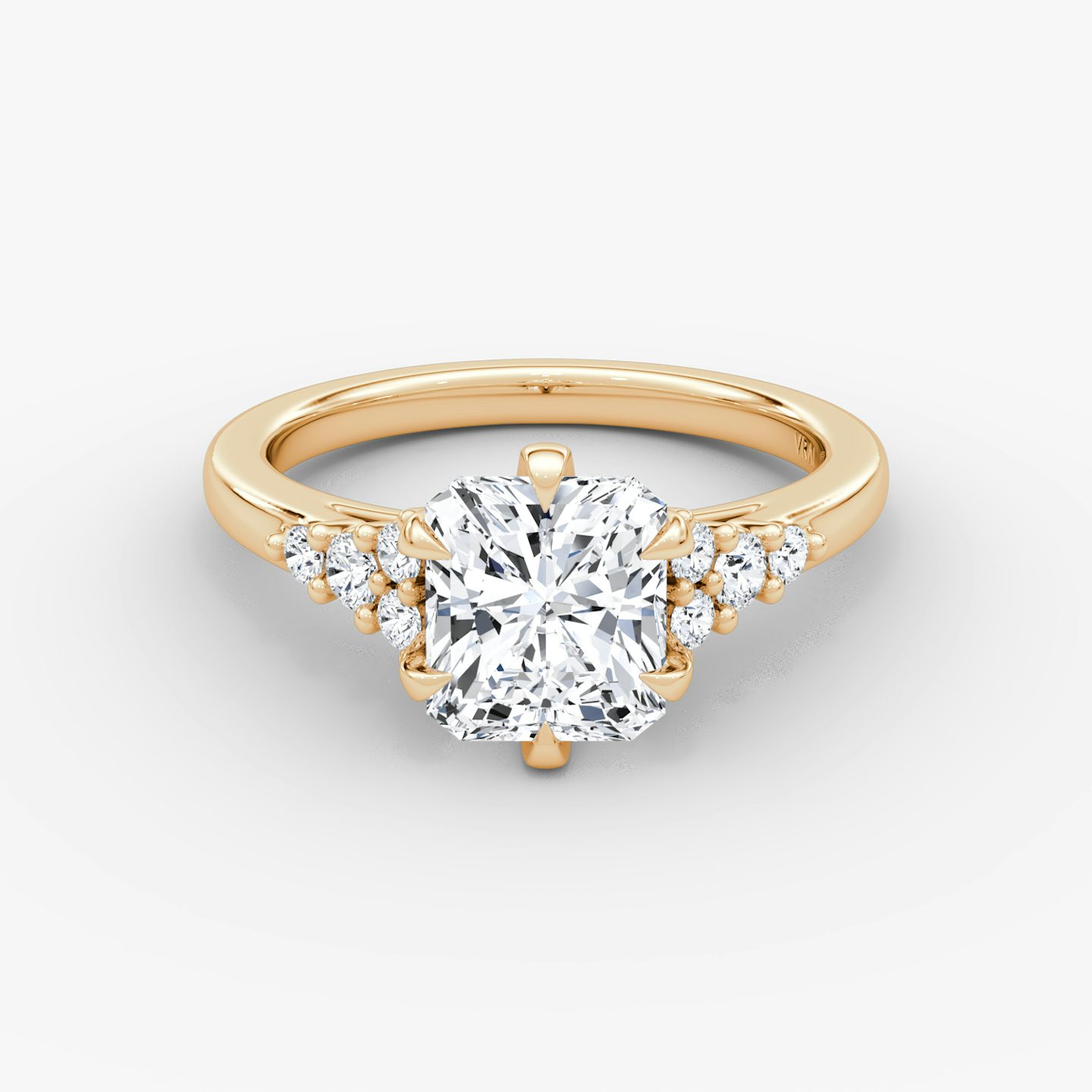 The Round Cluster Heirloom | Radiant | 14k | Rose Gold | bandAccent: Plain | diamondOrientation: vertical | caratWeight: other