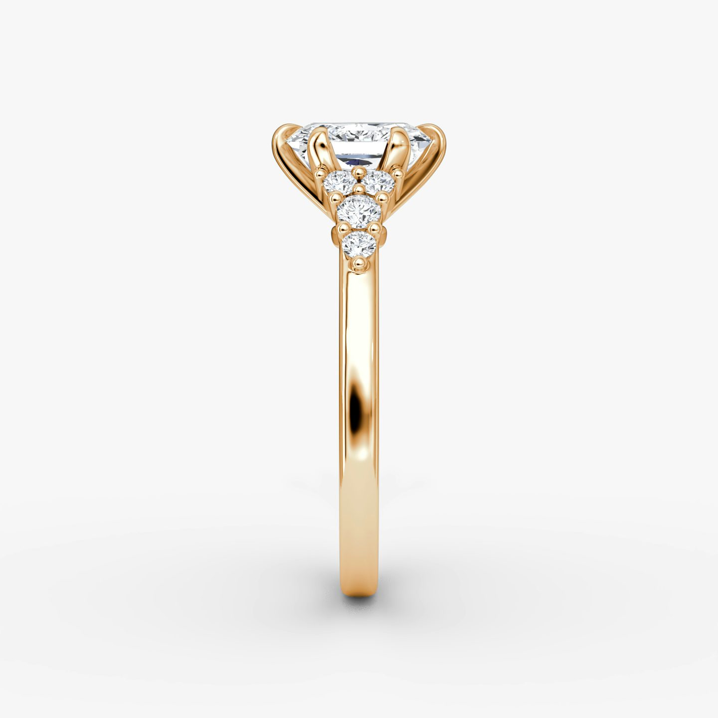 The Round Cluster Heirloom | Radiant | 14k | Rose Gold | bandAccent: Plain | diamondOrientation: vertical | caratWeight: other