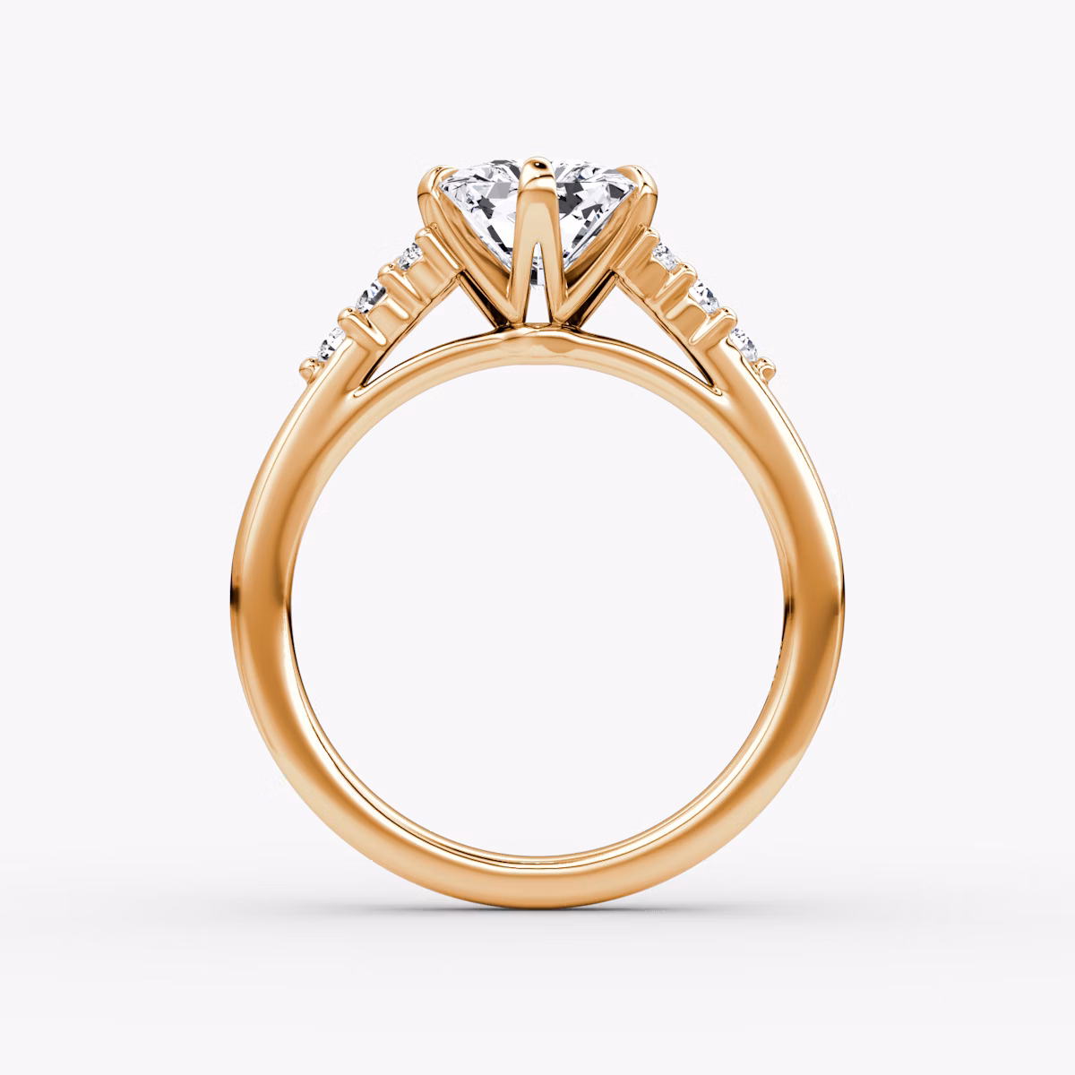 The Round Cluster Heirloom | Radiant | 14k | Rose Gold | bandAccent: Plain | diamondOrientation: vertical | caratWeight: other