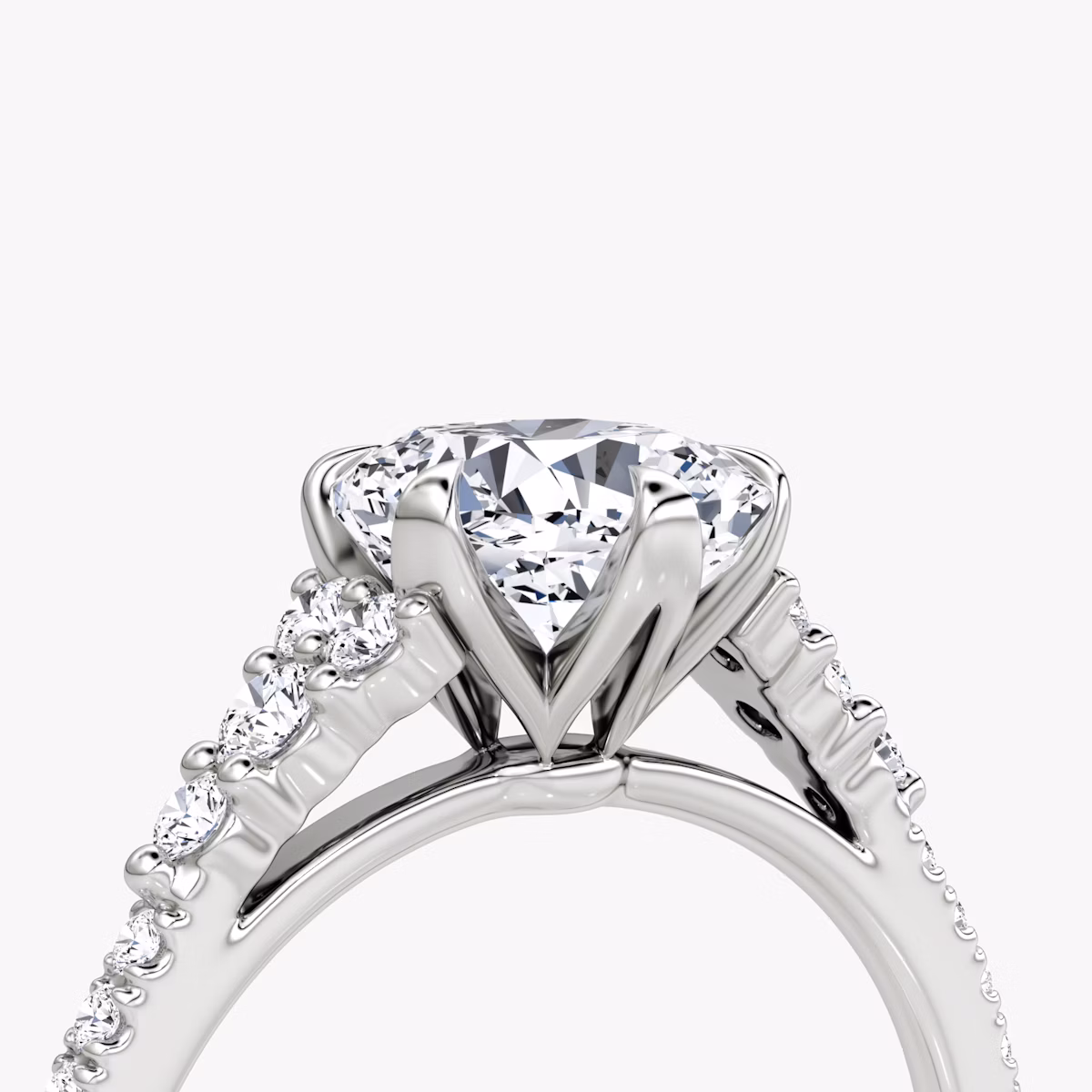 The Round Cluster Heirloom | Cushion | Platinum | bandAccent: Pavé | diamondOrientation: vertical | caratWeight: other