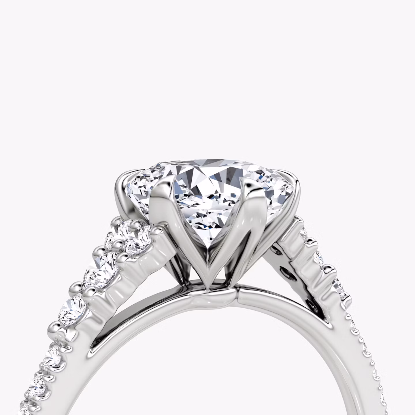 The Round Cluster Heirloom | Cushion | Platinum | bandAccent: Pavé | diamondOrientation: vertical | caratWeight: other