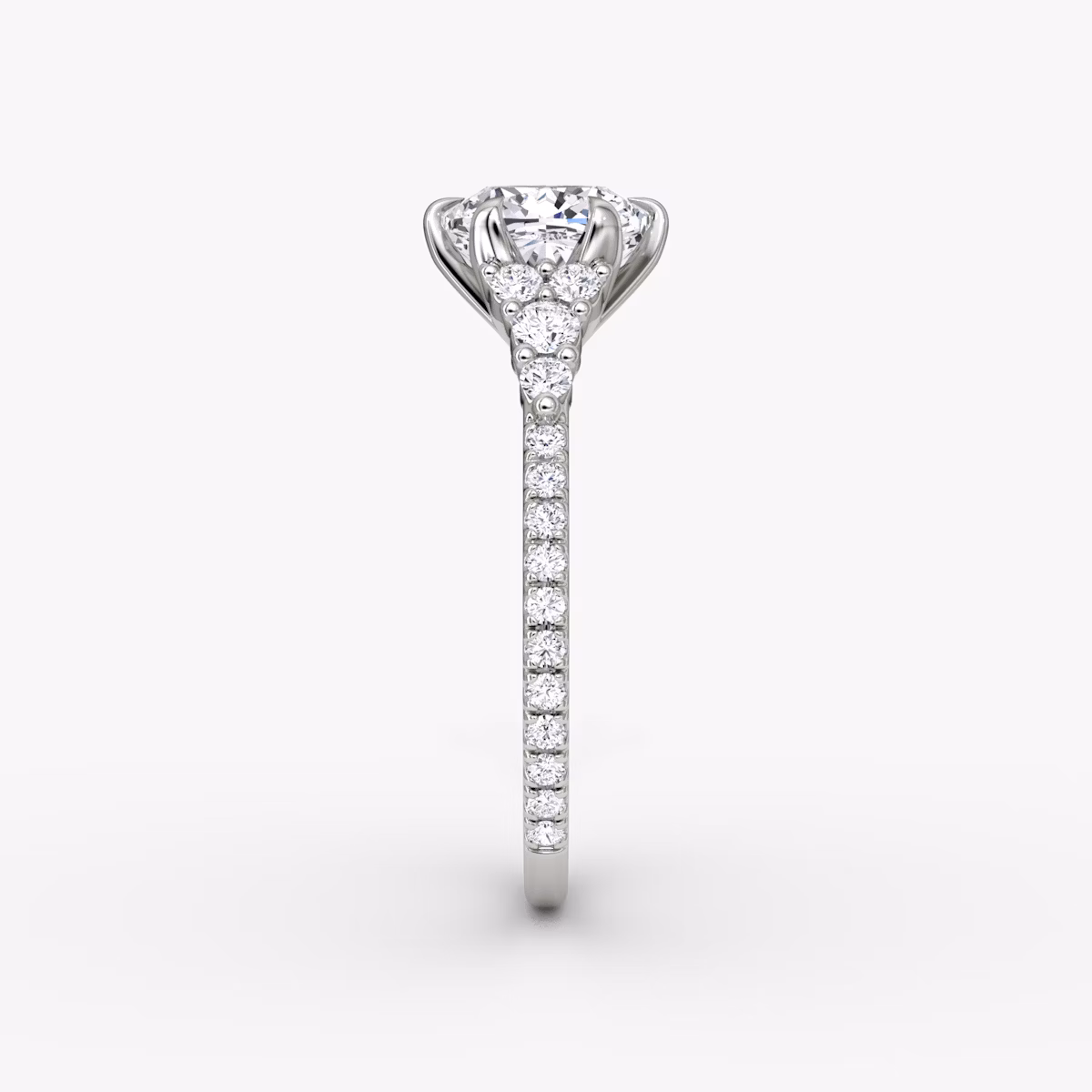 The Round Cluster Heirloom | Cushion | Platinum | bandAccent: Pavé | diamondOrientation: vertical | caratWeight: other