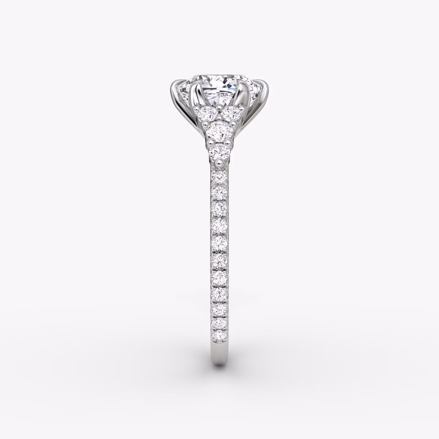 The Round Cluster Heirloom | Cushion | Platinum | bandAccent: Pavé | diamondOrientation: vertical | caratWeight: other