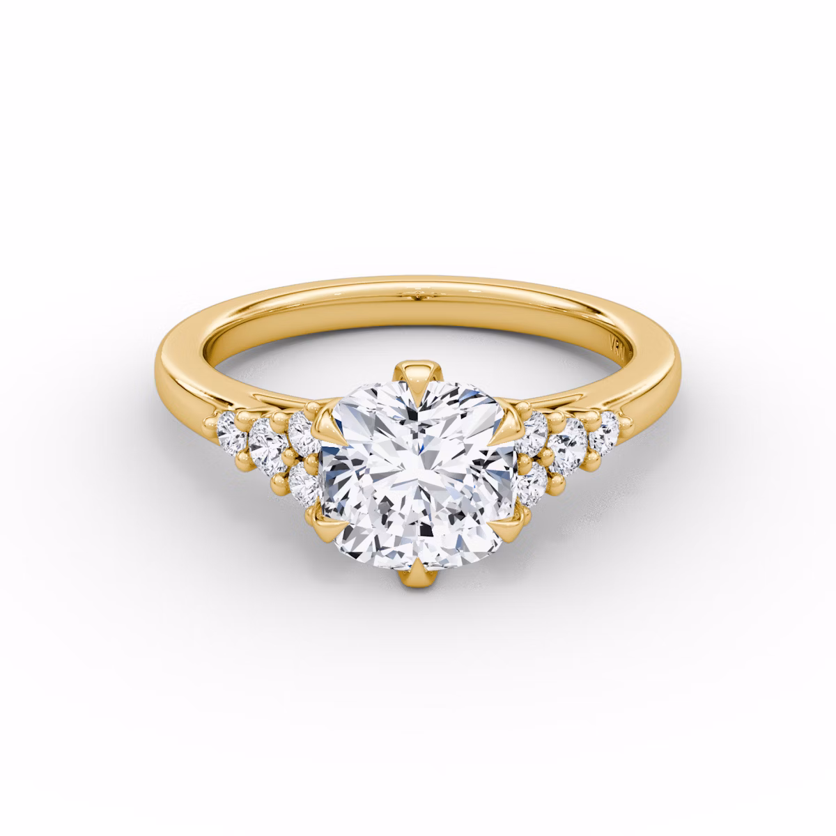 The Round Cluster Heirloom | Cushion | 18k | Yellow Gold | bandAccent: Plain | diamondOrientation: vertical | caratWeight: other