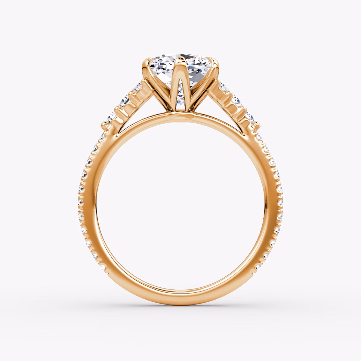 The Round Cluster Heirloom | Cushion | 14k | Rose Gold | bandAccent: Pavé | diamondOrientation: vertical | caratWeight: other