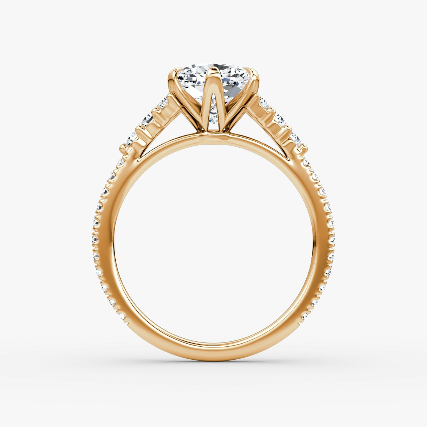 The Round Cluster Heirloom | Cushion | 14k | Rose Gold | bandAccent: Pavé | diamondOrientation: vertical | caratWeight: other