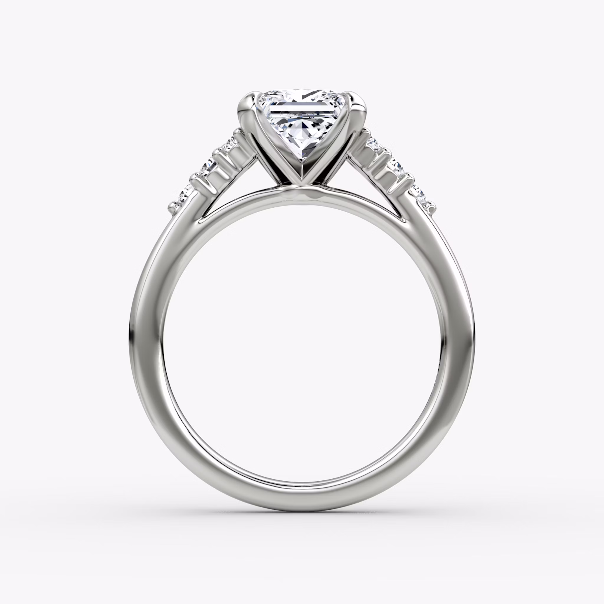 The Round Cluster Heirloom | Princess | 18k | White Gold | bandAccent: Plain | diamondOrientation: vertical | caratWeight: other