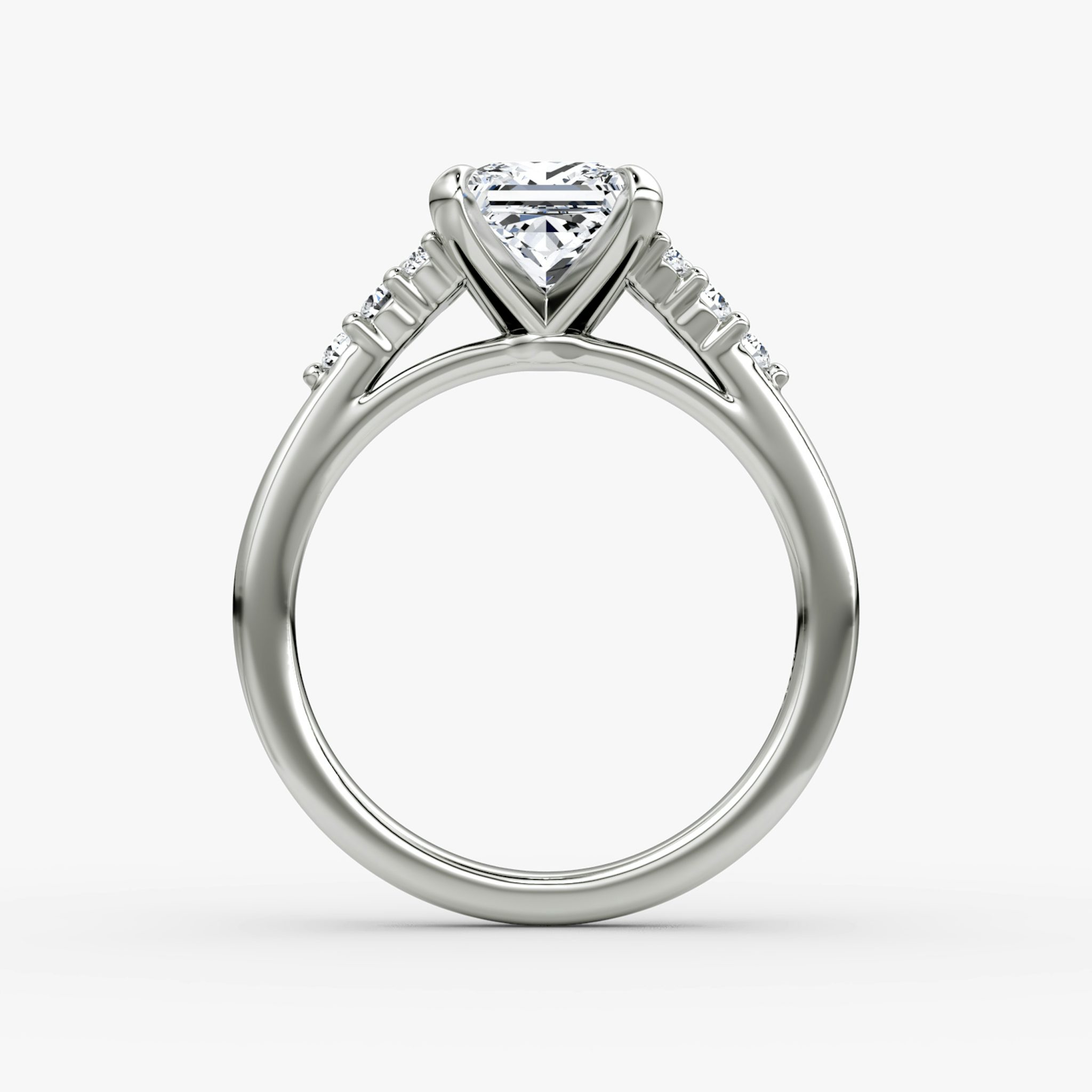 The Round Cluster Heirloom | Princess | 18k | White Gold | bandAccent: Plain | diamondOrientation: vertical | caratWeight: other
