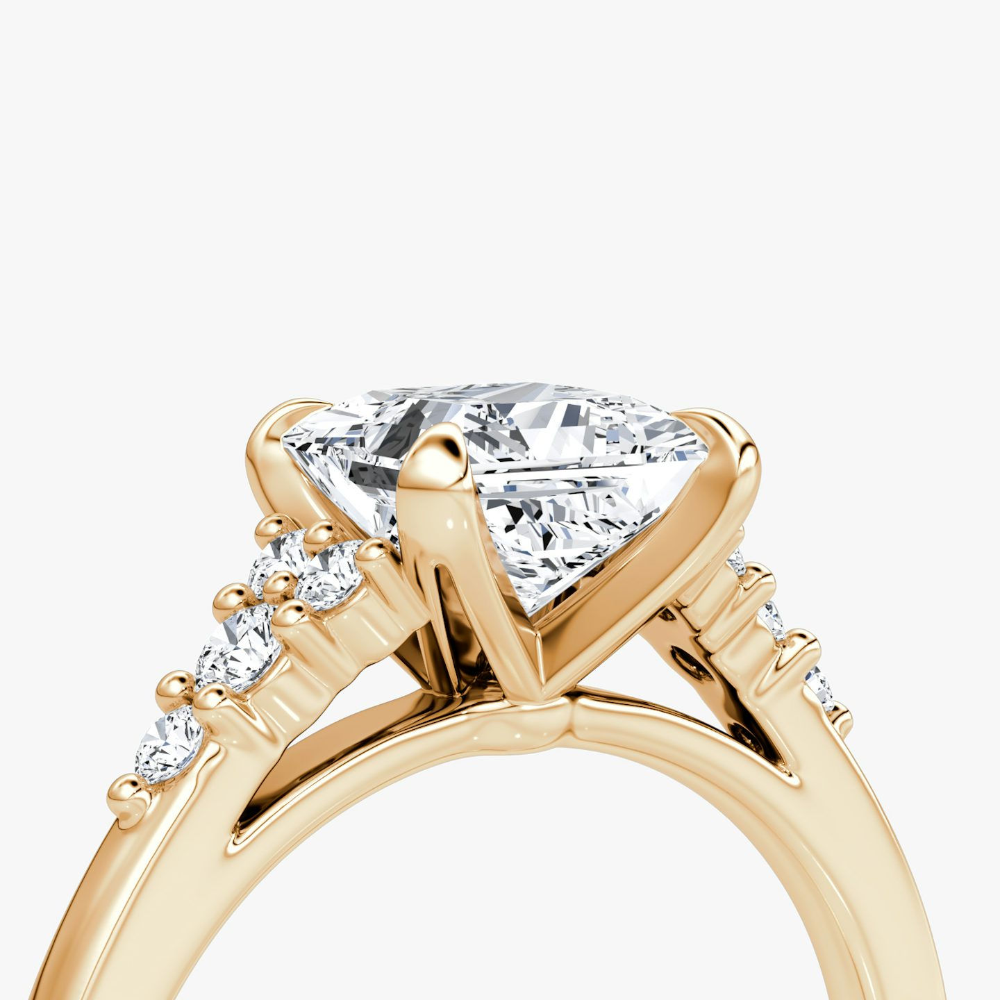 The Round Cluster Heirloom | Princess | 14k | Rose Gold | bandAccent: Plain | diamondOrientation: vertical | caratWeight: other