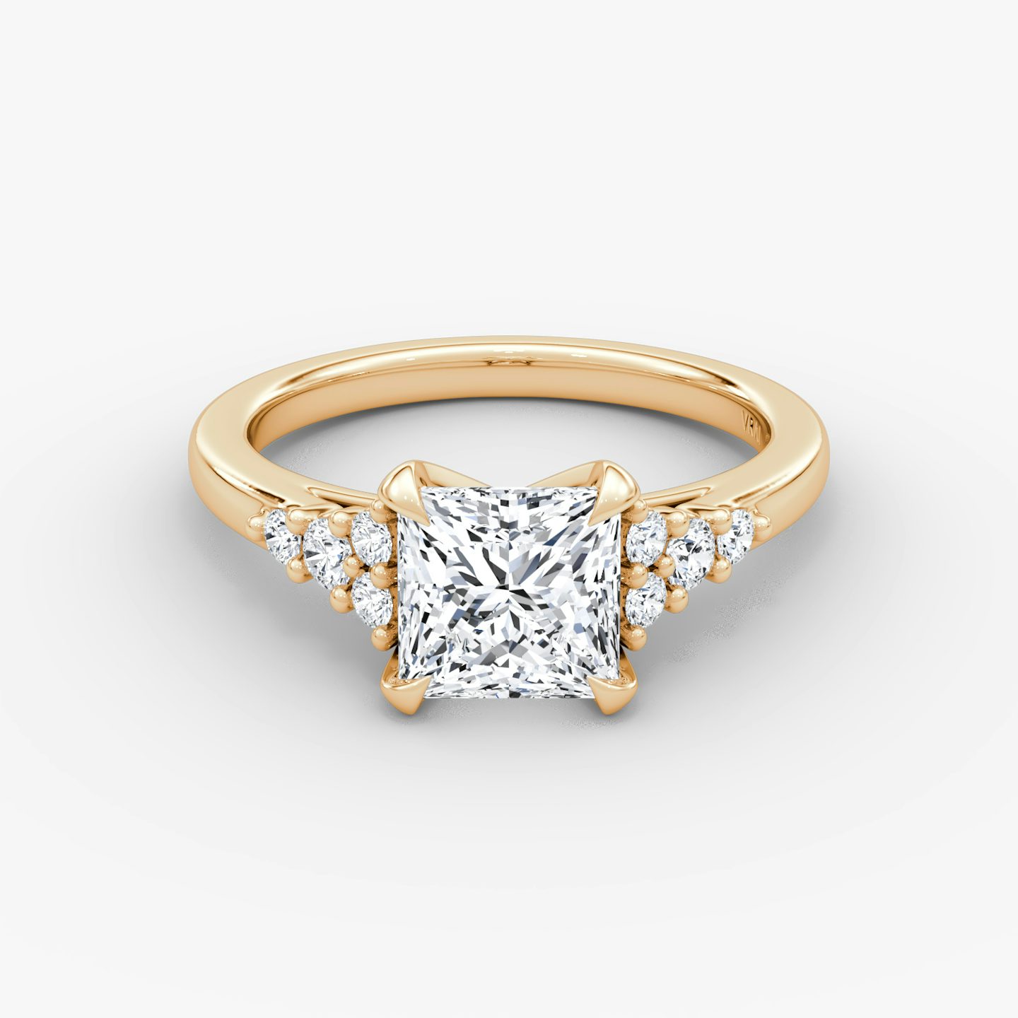 The Round Cluster Heirloom | Princess | 14k | Rose Gold | bandAccent: Plain | diamondOrientation: vertical | caratWeight: other