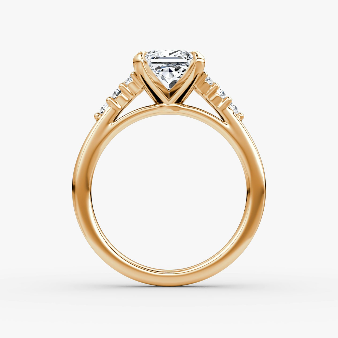 The Round Cluster Heirloom | Princess | 14k | Rose Gold | bandAccent: Plain | diamondOrientation: vertical | caratWeight: other