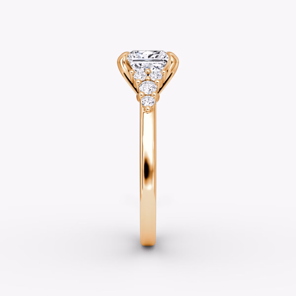 The Round Cluster Heirloom | Princess | 14k | Rose Gold | bandAccent: Plain | diamondOrientation: vertical | caratWeight: other