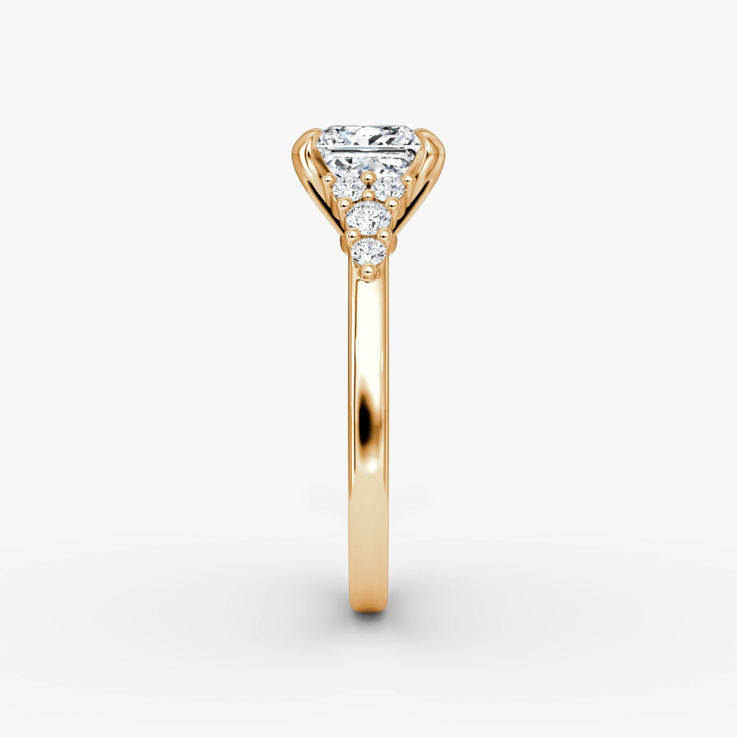 The Round Cluster Heirloom | Princess | 14k | Rose Gold | bandAccent: Plain | diamondOrientation: vertical | caratWeight: other