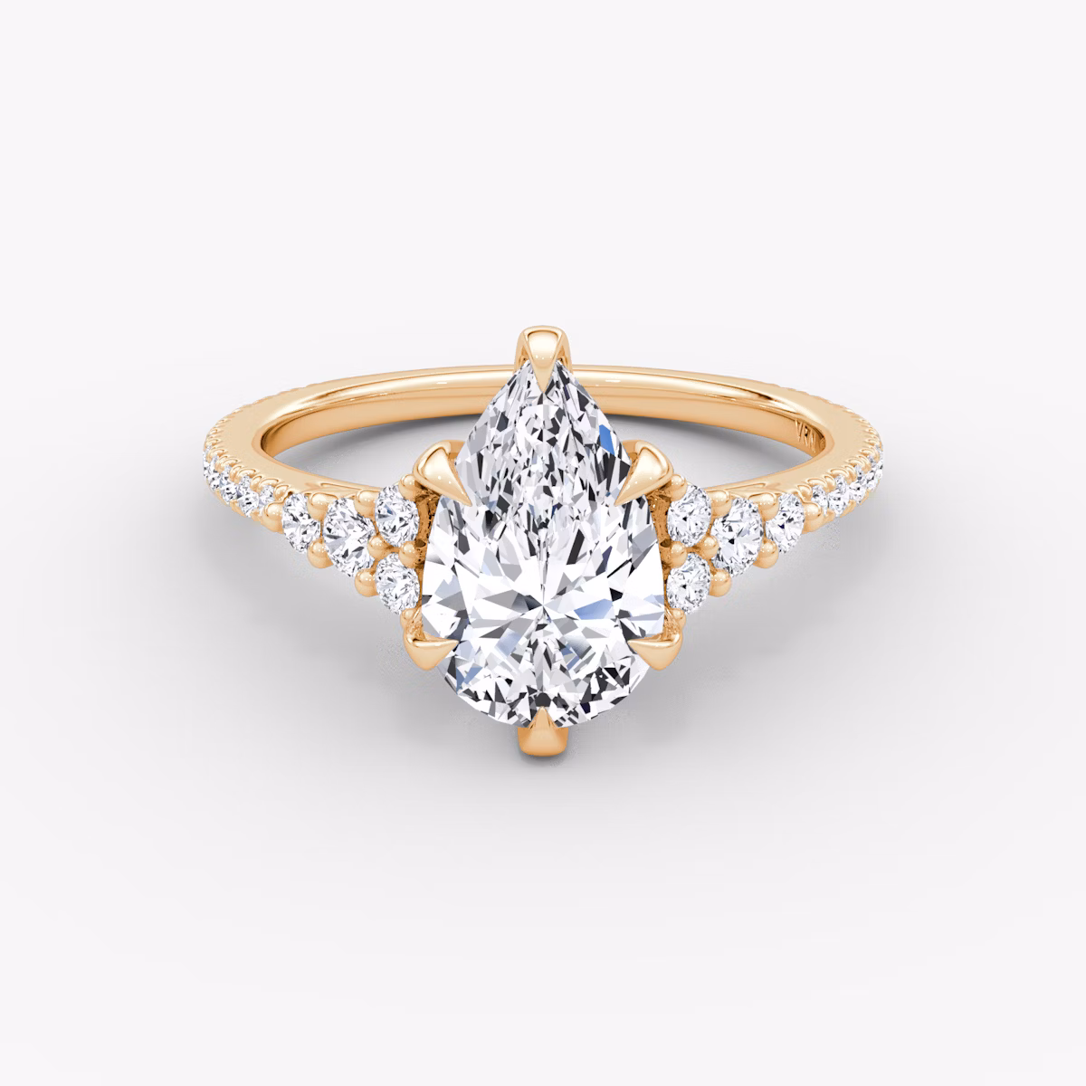 The Round Cluster Heirloom | Pear | 14k | Rose Gold | bandAccent: Pavé | diamondOrientation: vertical | caratWeight: other