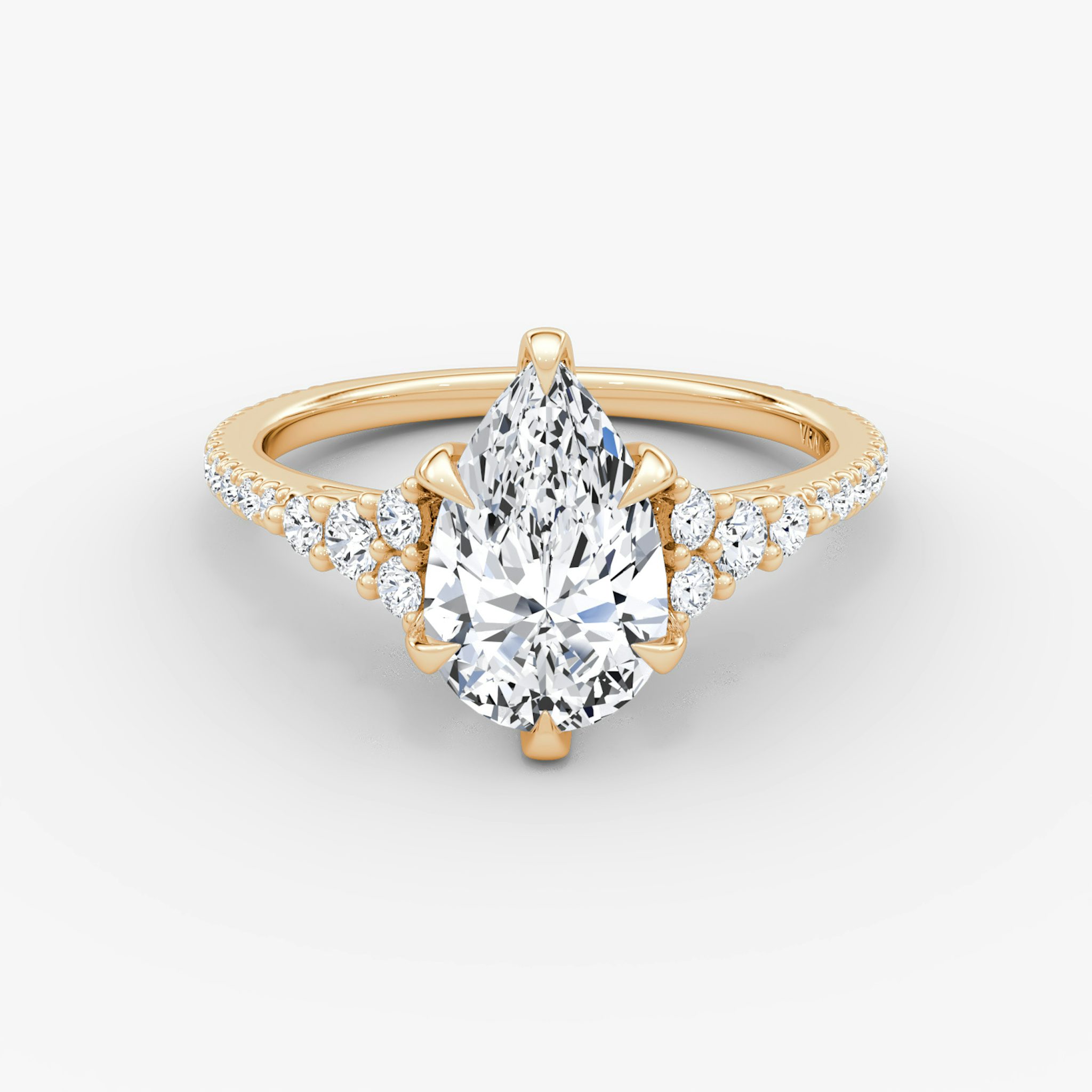 The Round Cluster Heirloom | Tropfen | 14k | Roségold | bandAccent: Mit Pavé-Besatz | diamondOrientation: vertical | caratWeight: other