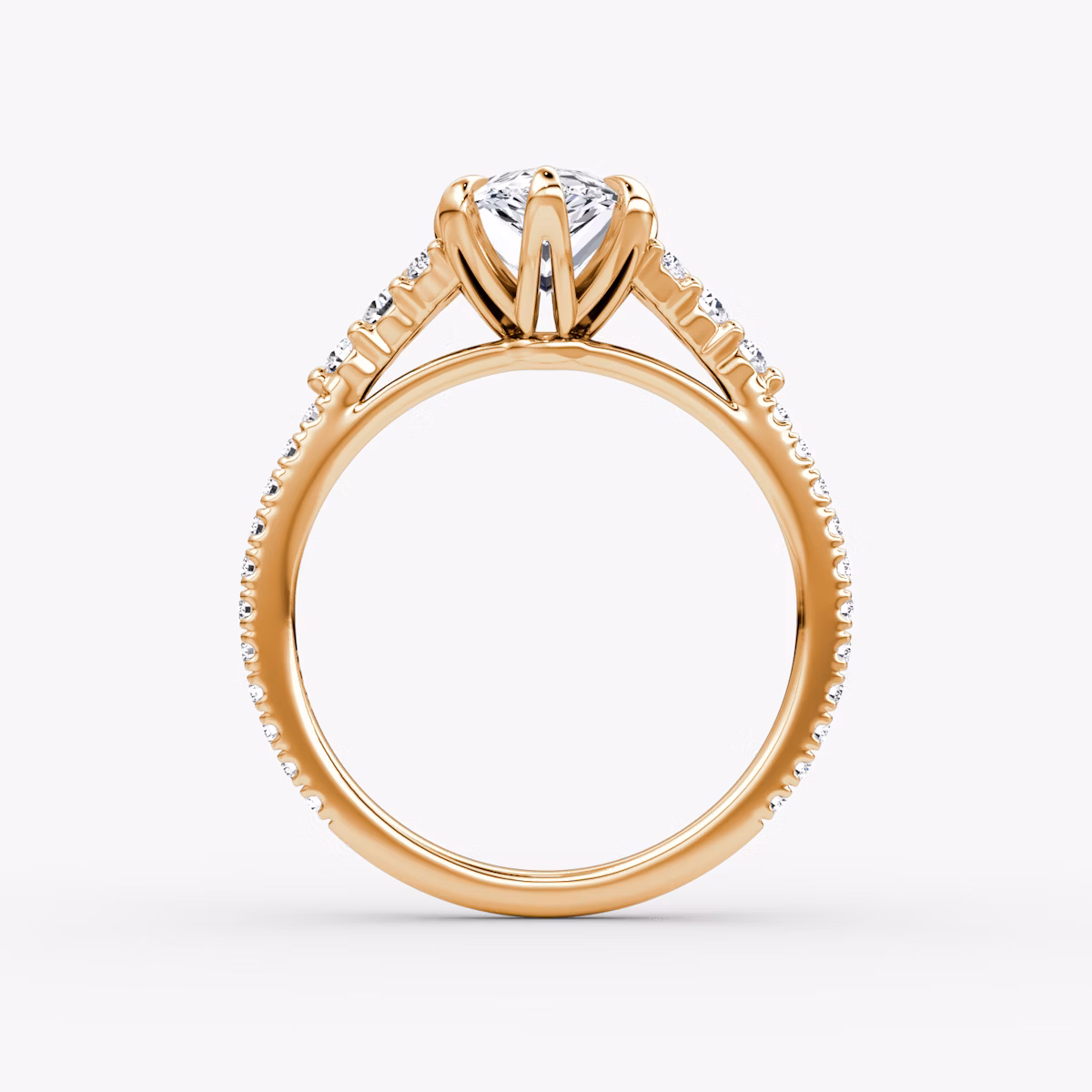 The Round Cluster Heirloom | Pear | 14k | Rose Gold | bandAccent: Pavé | diamondOrientation: vertical | caratWeight: other